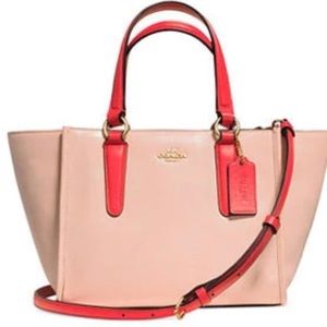 COACH CROSBY CARRYALL IN TWO TONE COLOR BLOCK SMOOTH LEATHER